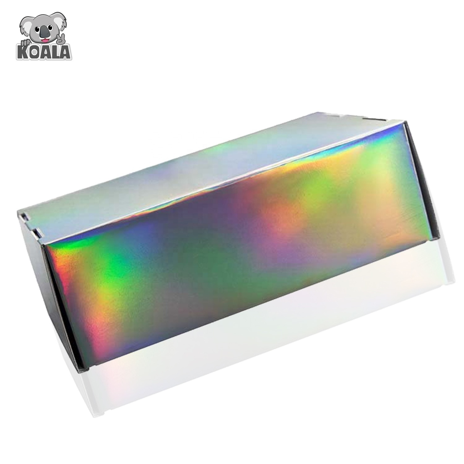 Luxury Boutique Pink Glitter Holographic Silver Folding Wig Boxes Custom Logo Packaging