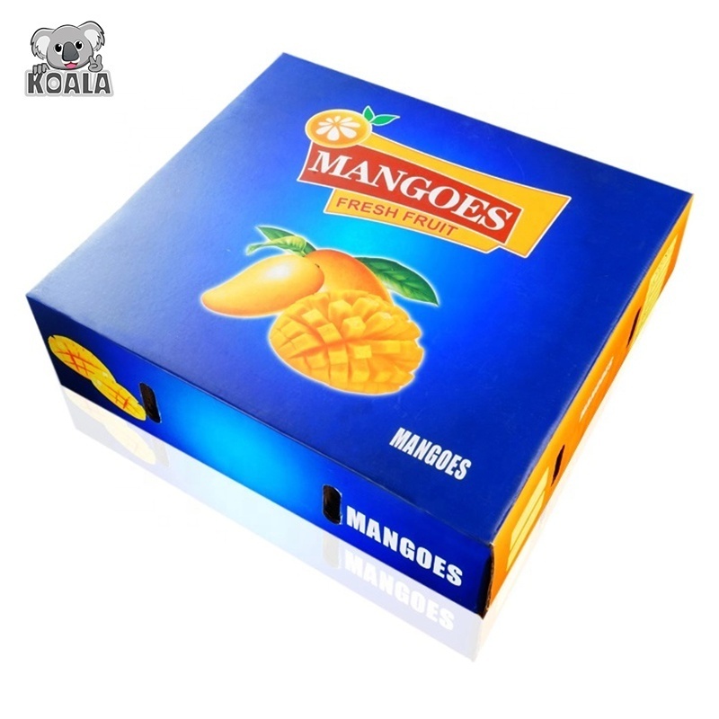 New Design Custom Folding Large Corrugated Paper Fruit Packing Carton Box For Mango