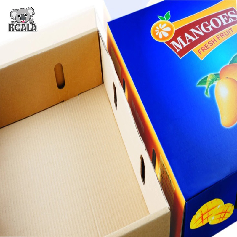 New Design Custom Folding Large Corrugated Paper Fruit Packing Carton Box For Mango