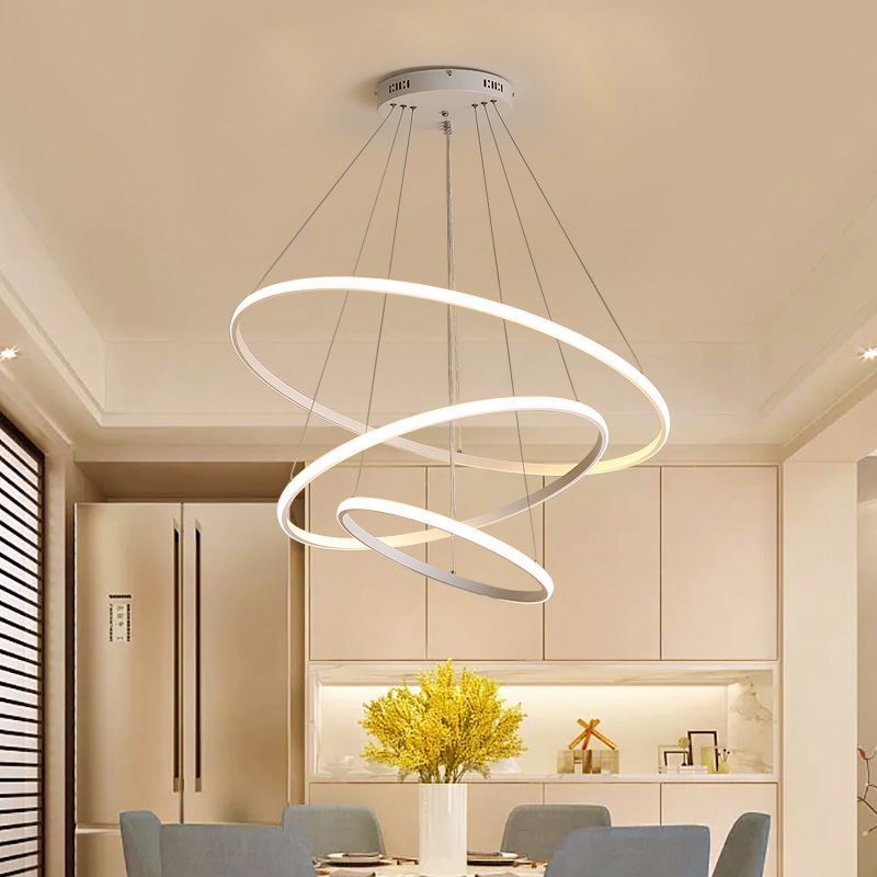 Acrylic Lampshade Circular Pendant Tube Light Ceiling Lamp For Kitchen Bar