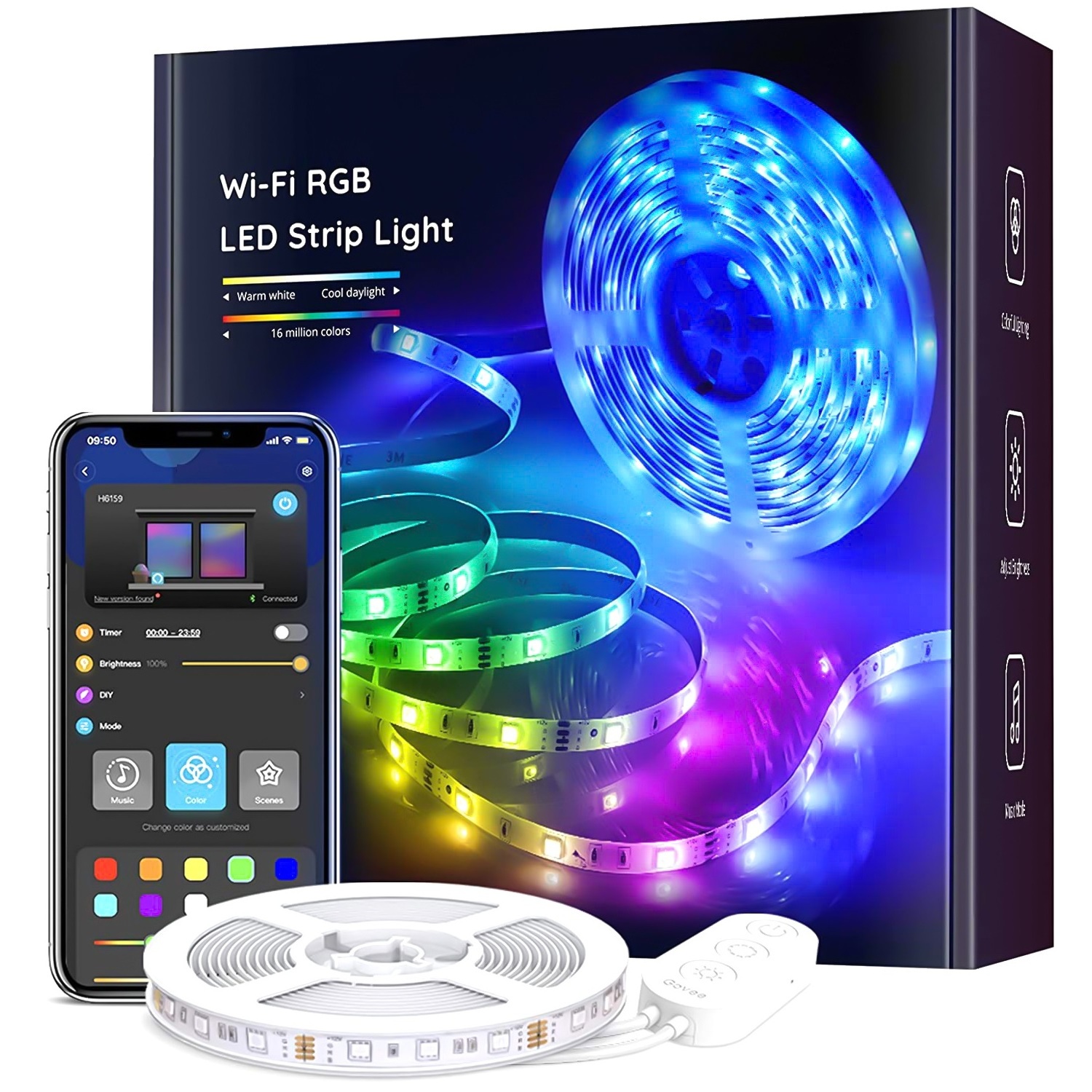 240V 230V 110V 220V Rgb 5050 Smart Led Strip Christmas Hot Sell Led Strip Light Uk Plug color light Led Strip Light