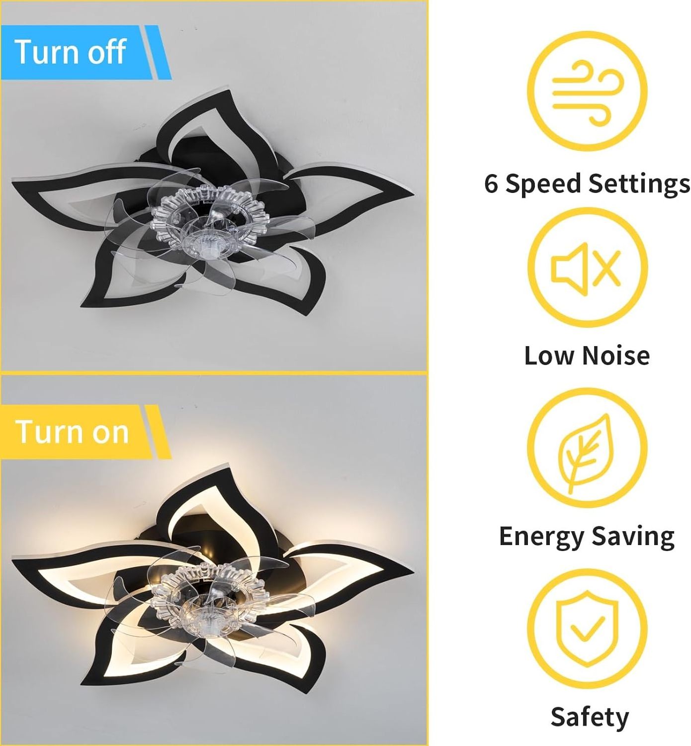 110V 220V led Ceiling fan with Remote Control for Living Room Ventilator Lamp Black Modern light with Ceiling Light Fan