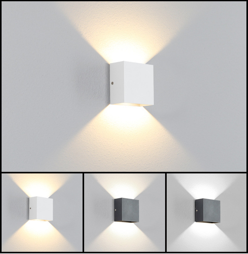 Art Modern Deco Square Wall Sconce Hotel  Adjustable Up and Down Outdoor Wall Light LED Applique Murale Luminairs Led Wall Lamp