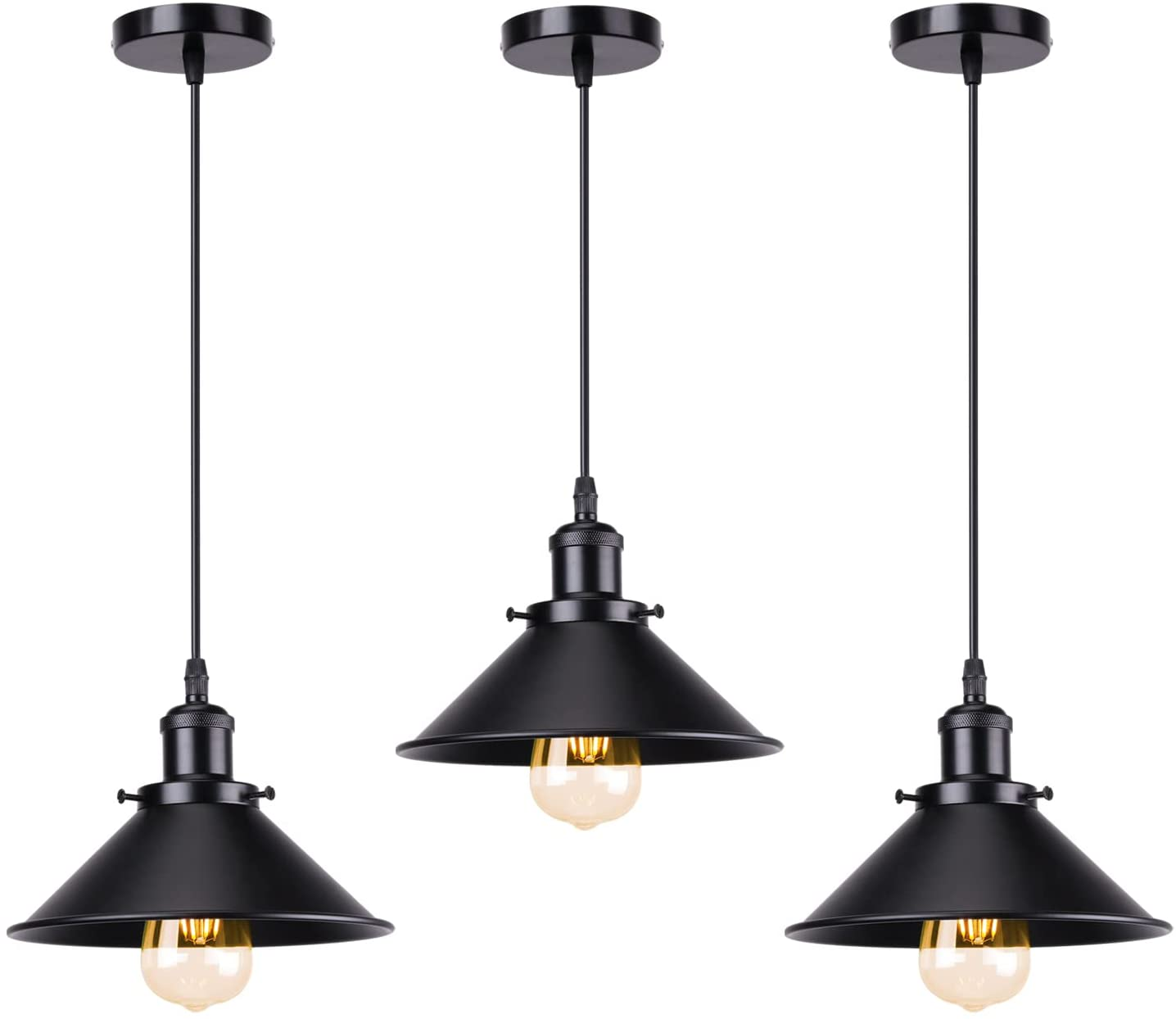 Restaurant Hanging Luminaire Cafe Retro E27 E26 Black Metal Loft Bar Ceiling Light Industrial Vintage Pendant Light Fixture