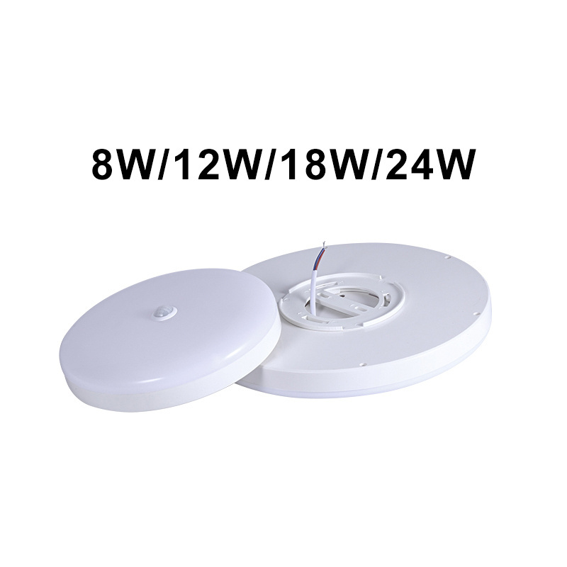 Toppo Hot Tricolor Ip65 White Led Bulkhead Emergency Function Wall Cristal Motion Sensor Ceiling Light