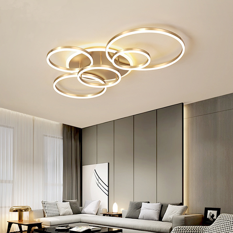 Wholesale Luxury Nordic Modern  Circle Hanging Lights Indoor Decorative Ceiling Light Gold Round Led Pendant Light