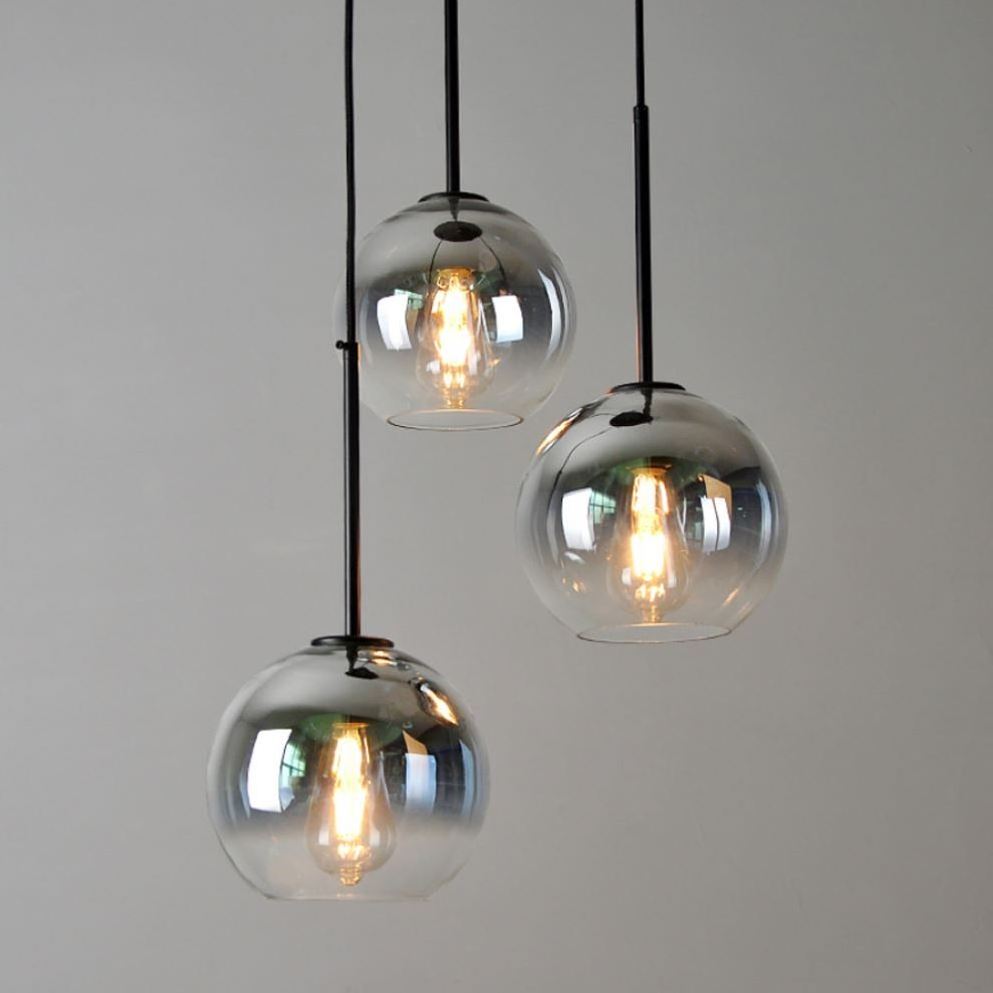 Nordic Modern Decor Home E27 Gold Hanging Lamp Modern Led Glass Globe Bubble Glass Ball Pendant Light