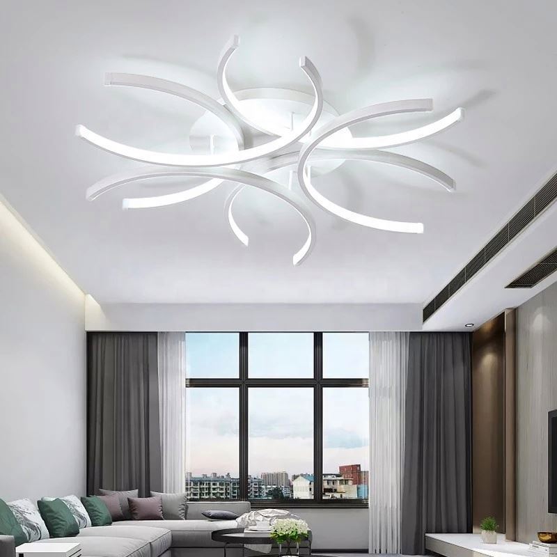 Modern Led Ceiling Lamps Chandeliers For Living Room Bedroom Kitchen Study Room White Remote Control Dimming Lights Fixtures