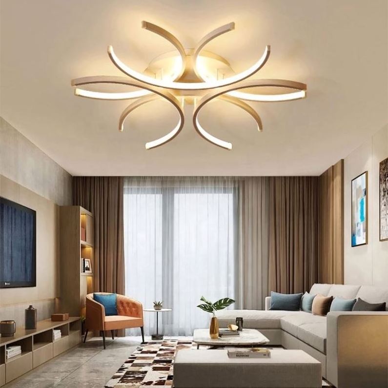 Modern Led Ceiling Lamps Chandeliers For Living Room Bedroom Kitchen Study Room White Remote Control Dimming Lights Fixtures