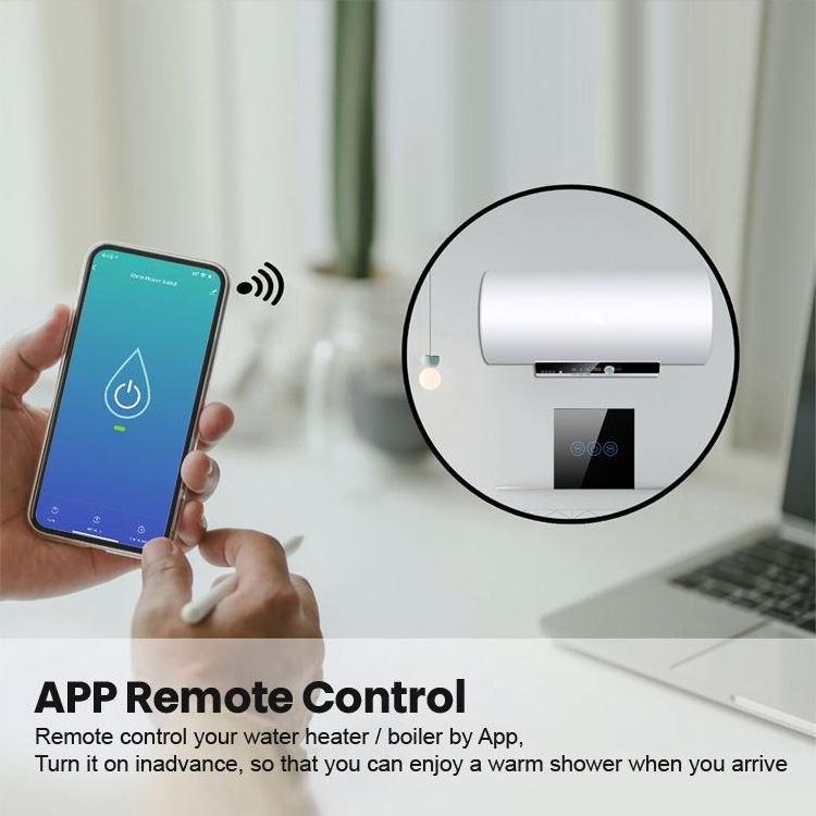 EU/UK/Isreal Standard 4400W 20A Smart Wifi Boiler Water Heater Switch With 15/30 Min Count Down Button APP Remote Voice Control