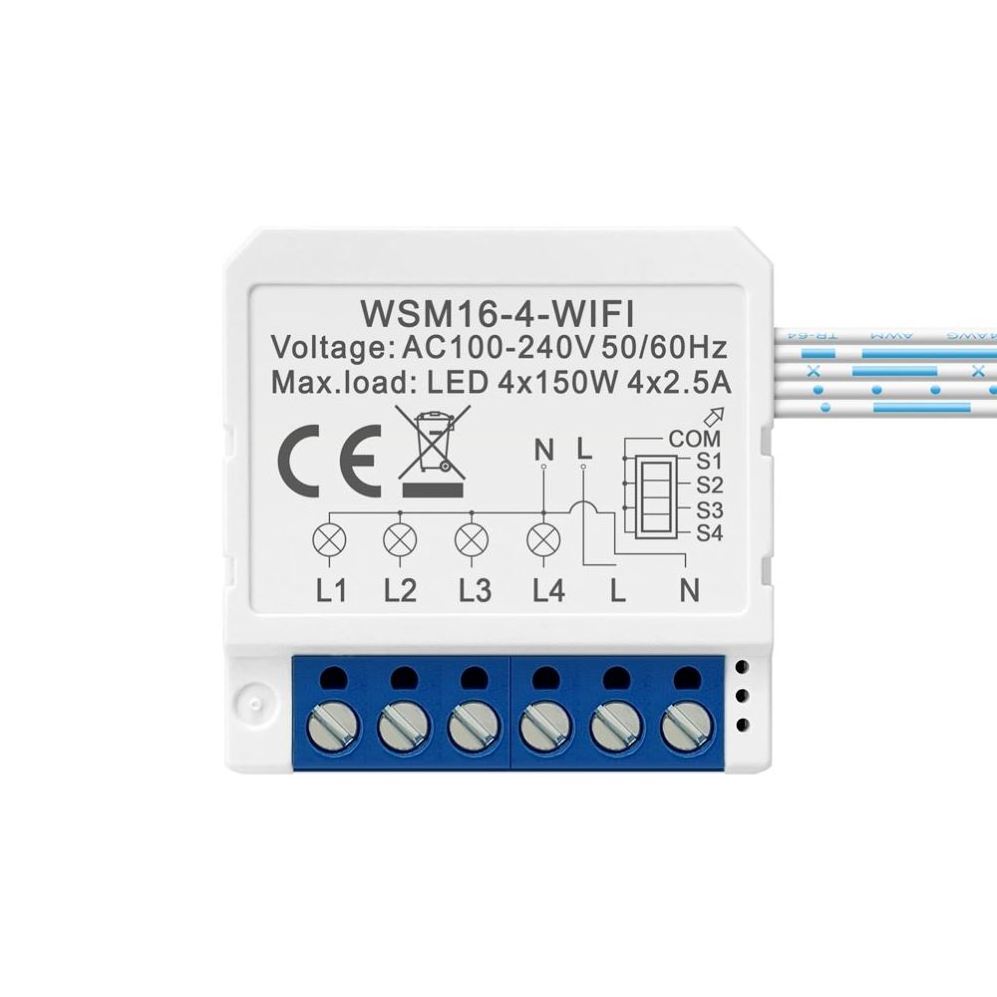 DIY Smart Home 100-240V Tuya Light Switch With Energy Monitoring 1/2/3/4Gang Wifi Relay Switch Module