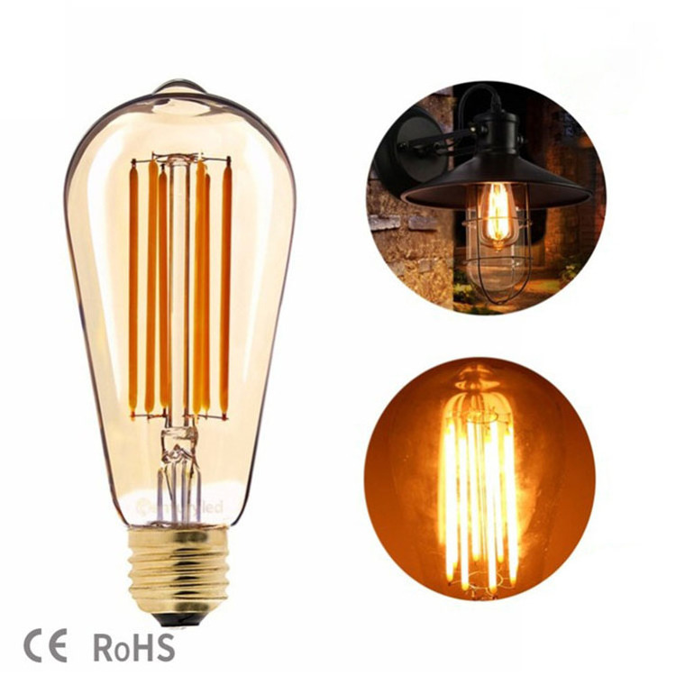 Wholesale Price Retro Bulb 220V ST64 4W E27 Base Led Filament Bulb Light