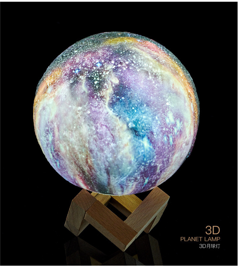 16 Color RGB Starry Sky Magic Star Moon Space Lamp 3D Print Creative Gift Led Lunar Color Lights Moon Night Lamp