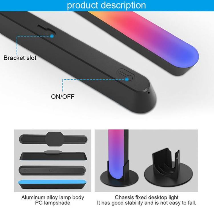 Music Sync LED Bar Ambient Light TV Tuya Desktop Atmosphere Lamp LED Flow Color Smart Light Bars With Google Assistant Alex