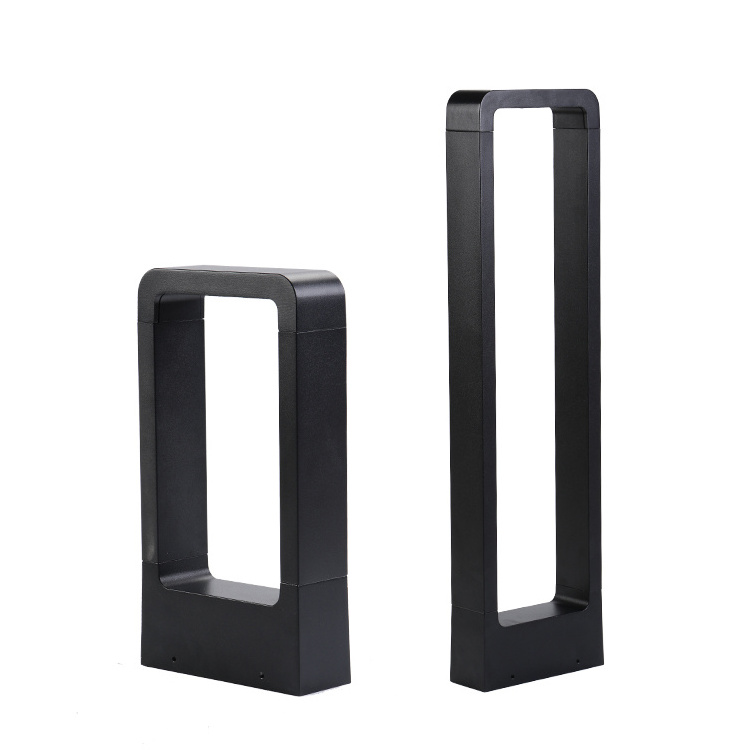 Stand Garden Path Lights Black Aluminum Landscape Lawn Cob Led Bollard Light For Landscape Yard Square Garden Light