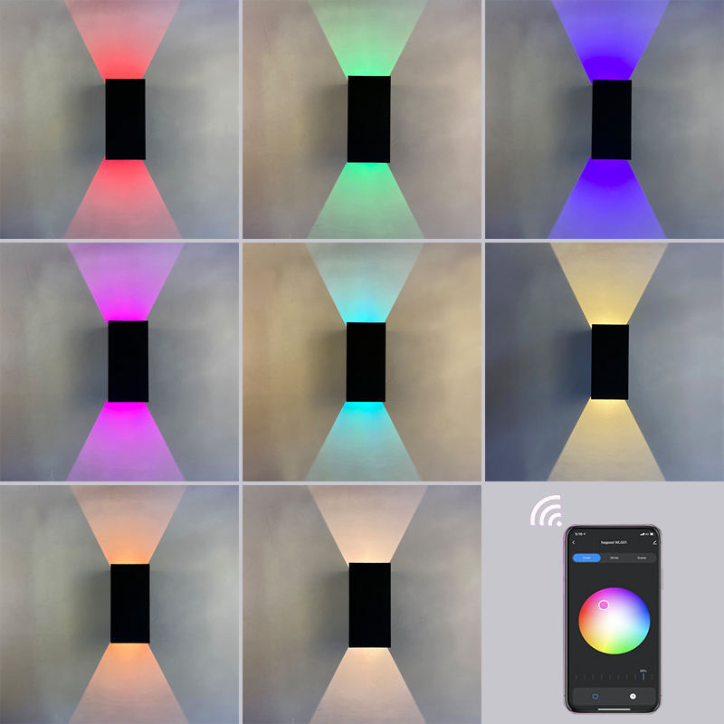 IP65  Wifi RGB Dimmable Party Garden Night  Wall Sconce Work with Alexa & Google Assistant Tuya Other APP  Smart Outdoor Lights