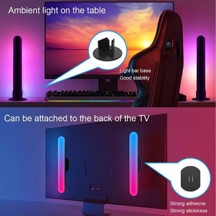 Music Sync LED Bar Ambient Light TV Tuya Desktop Atmosphere Lamp LED Flow Color Smart Light Bars With Google Assistant Alex