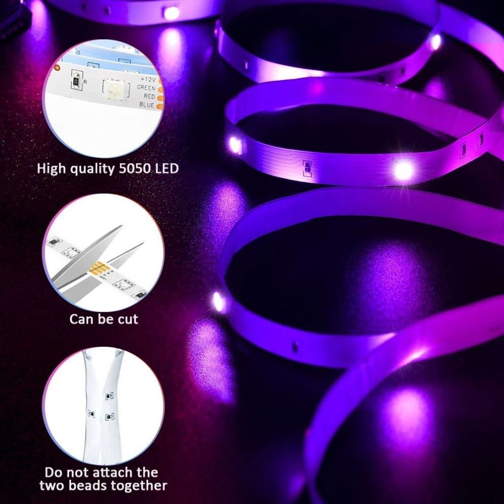 Led Strip Light SMD 5050 RGB Music Strip Light Tuya APP Smart Life Control Hot Soft Strip Light