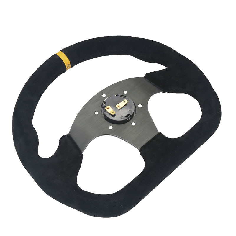 Universal Racing Sports Car 325mm Flat Drift Leather Suede Steering Wheel