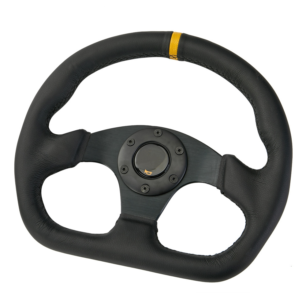 Universal Racing Sports Car 325mm Flat Drift Leather Suede Steering Wheel