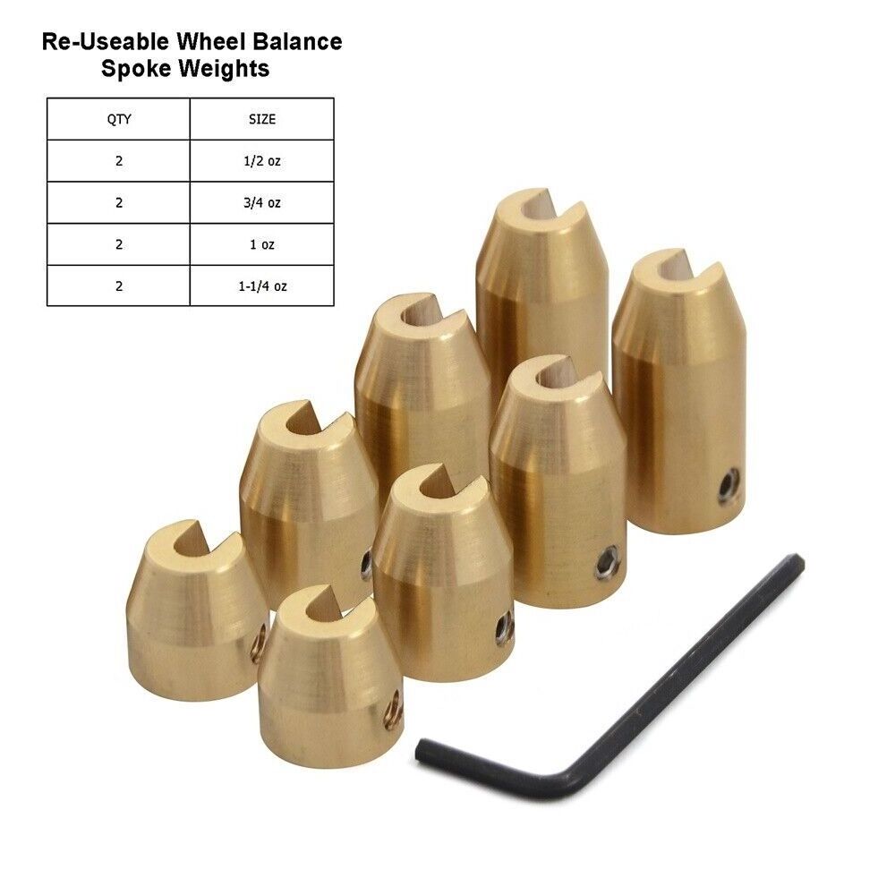 8 Pack Reusable Motorcycle Spoke Wheel Brass Balance Wights Refill Tire Wheel Balancing Spoke Weight Kits