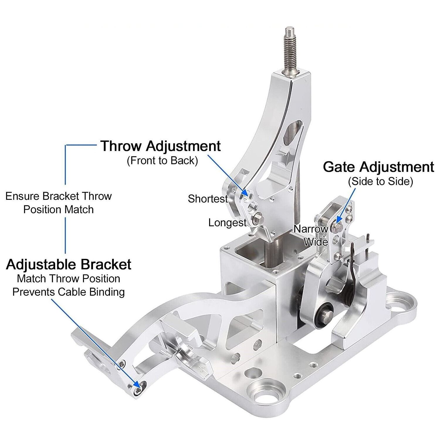 RSX Billet Auto Racing Gear Knob Short Shifter Box Assembly Cables Brackets Shift Linkage H22 H23 H F Series Swap