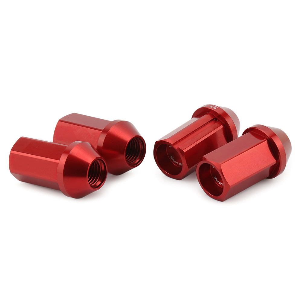 Tuner 7075 Titanium alloy wheel  nuts , Duralumin Straight Type Lug & Wheel Lock Set, 42mm 19 HEX 5H set anti-theft nut