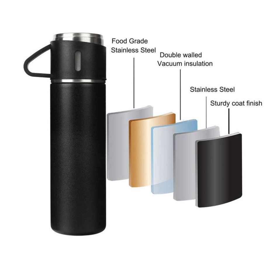 304 Stainless Steel Business Double Wall Vacuum Flask Thermos Cup 500ml Water Bottle For Gift Box Set