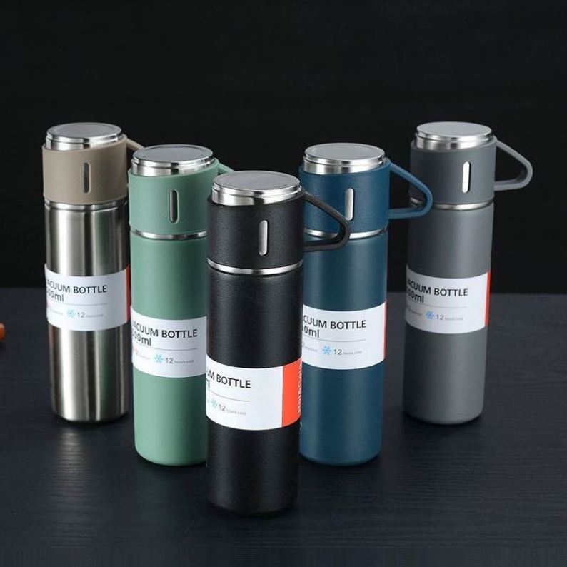 304 Stainless Steel Business Double Wall Vacuum Flask Thermos Cup 500ml Water Bottle For Gift Box Set