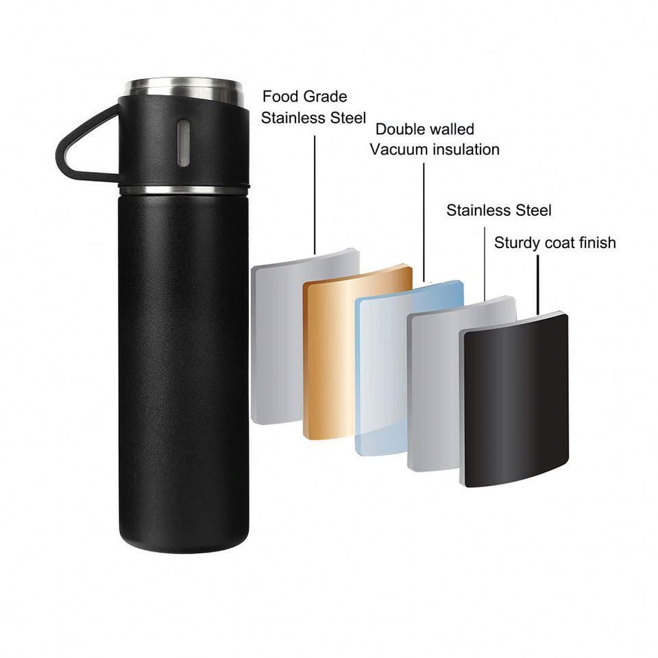 Corporate Business aqua flask 500ml New Arrivals Thermos Set Stainless Steel Vacuum Flask Gift Set With Two Cups