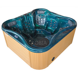 Balboa Control Spa Tub Wooden Barrel 6 Persons Freestanding Villa Massage Bathtub Whirlpool