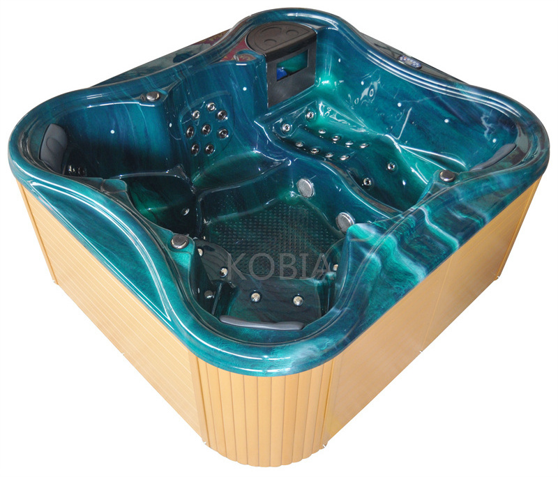 Balboa Control Spa Tub Wooden Barrel 6 Persons Freestanding Villa Massage Bathtub Whirlpool