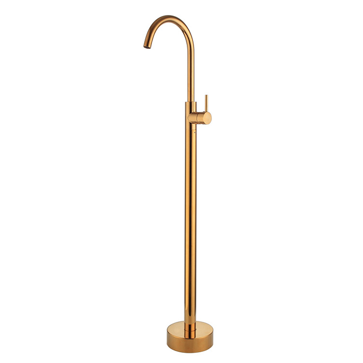 Golden freestanding soaking tub faucet, modern UPC bathtub mixer tap faucet, freestanding gold bath faucet