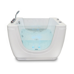 K-531 Hot Sale Freestanding Side Glass Bathtub for Standing Baby Bath Tub glass baby spa bathtub price