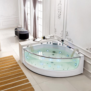 Corner whirlpool massage bathtub button type air spa hot tub, Foshan apollo massage bathtub