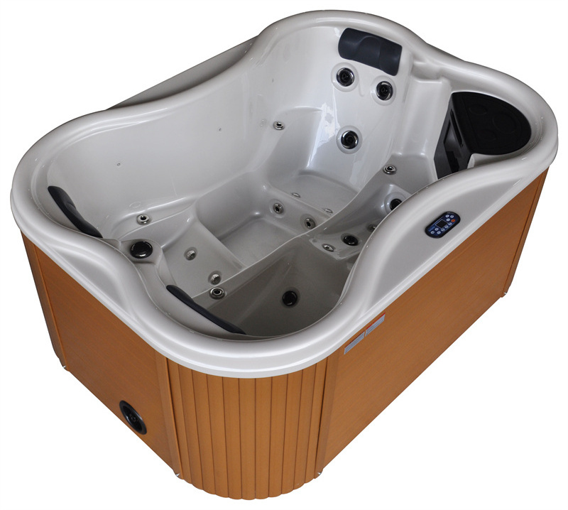 American Acrylic Shell 2 Meters Outdoor Spa Whirlpool Massage Hot Tub Hydrotherapy 2 Person Outdoor Wooden Bathtub