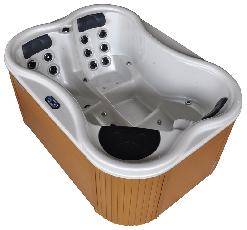 American Acrylic Shell 2 Meters Outdoor Spa Whirlpool Massage Hot Tub Hydrotherapy 2 Person Outdoor Wooden Bathtub