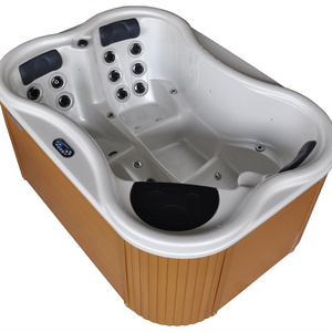 American Acrylic Shell 2 Meters Outdoor Spa Whirlpool Massage Hot Tub Hydrotherapy 2 Person Outdoor Wooden Bathtub