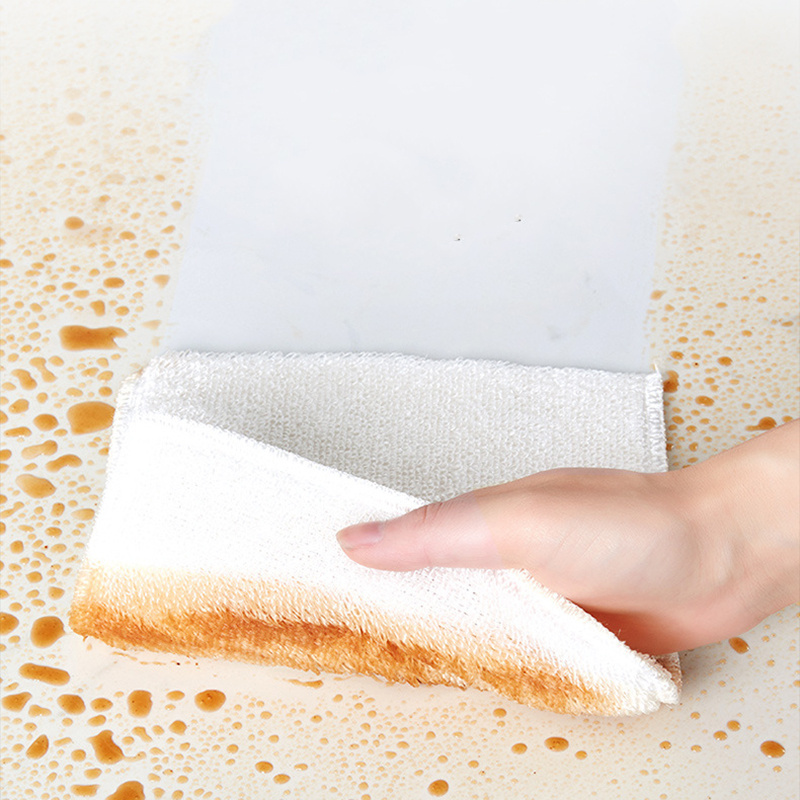 Kocean Scrub-Non-Scratch Microfiber Bamboo Dishcloth Kitchen Cleaning Cloth Towel for Washing Dishes