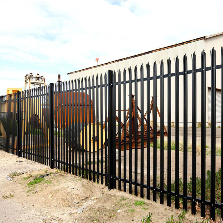 High Strength W Pale Galvanized And Powder Coated Steel Palisade Fence & Gate Metal Panel Security Picket Fencing