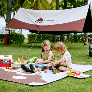 KOCOTREE Family Shelter Sun Shade Rain Fly Awning Camping Tarp with Tent Pole Beach Tent Sun Shelter