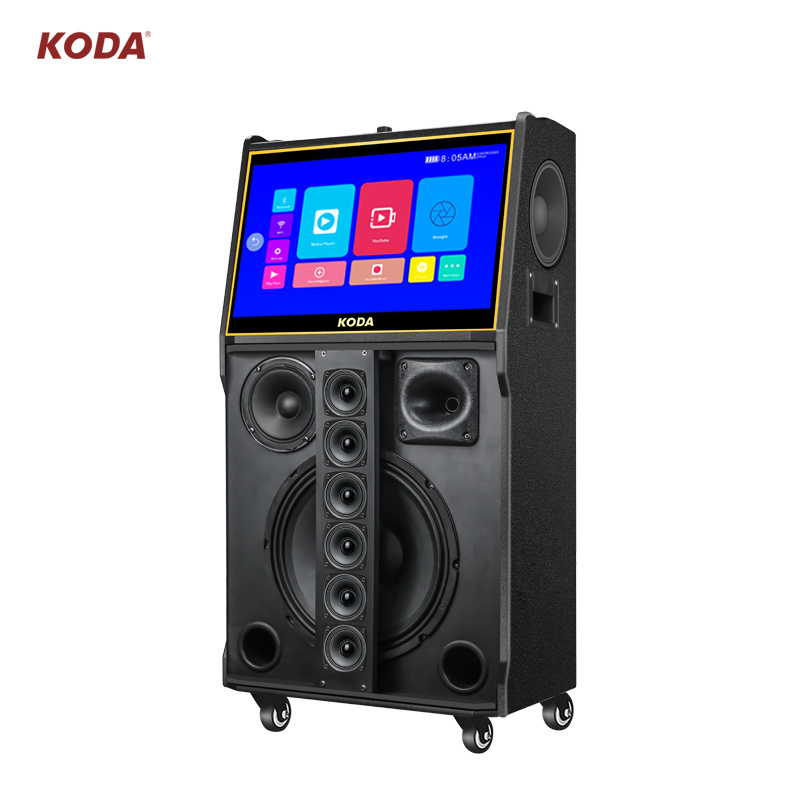 2023 new design wifi portable karaoke singing machine audio touch screen trolley speaker 18 inch With lcd screen