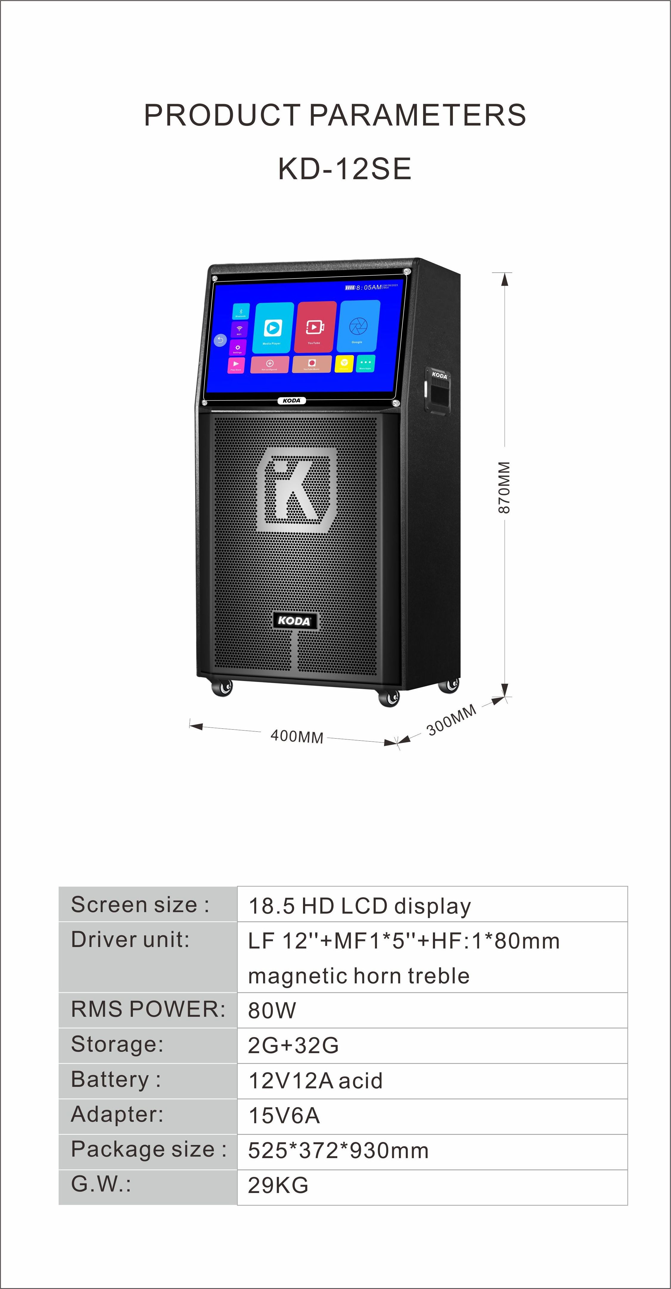 12 Inch Trolley Speaker With Display Screen Touch Screen Portable ...