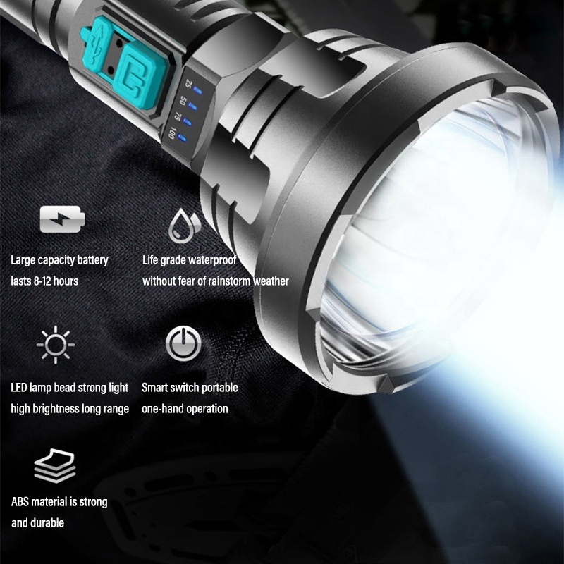 High power super bright torch plastic flashlight 500 lumen flashlight Led torch for outdoor use