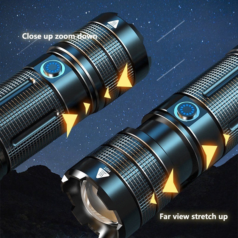 High-end flashlight superbright aluminium alloy dimmable led torches rechargeable flashlights for hunting