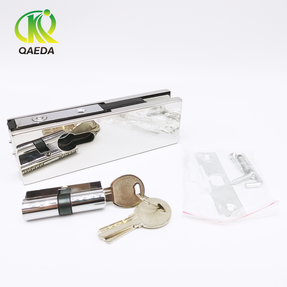 mounted aluminum glass door patch  fitting  glass door lock accessories frameless glass door floor lock