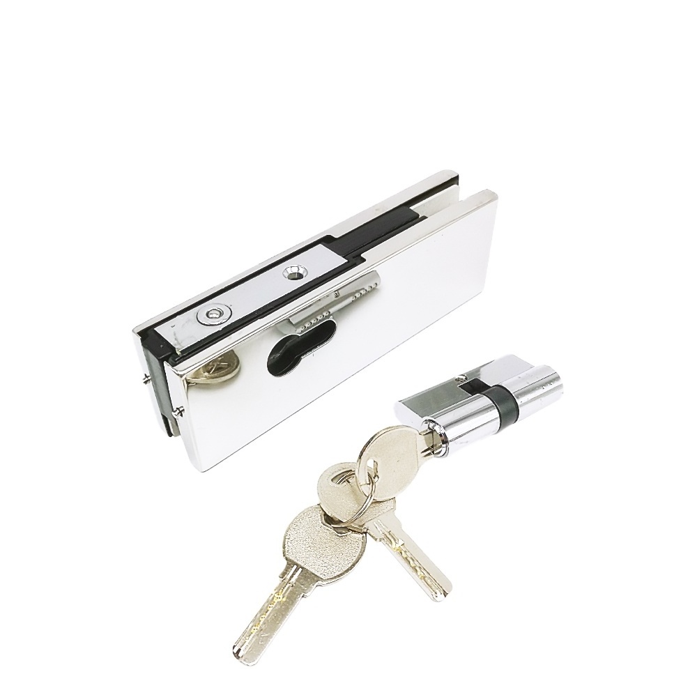 mounted aluminum glass door patch  fitting  glass door lock accessories frameless glass door floor lock