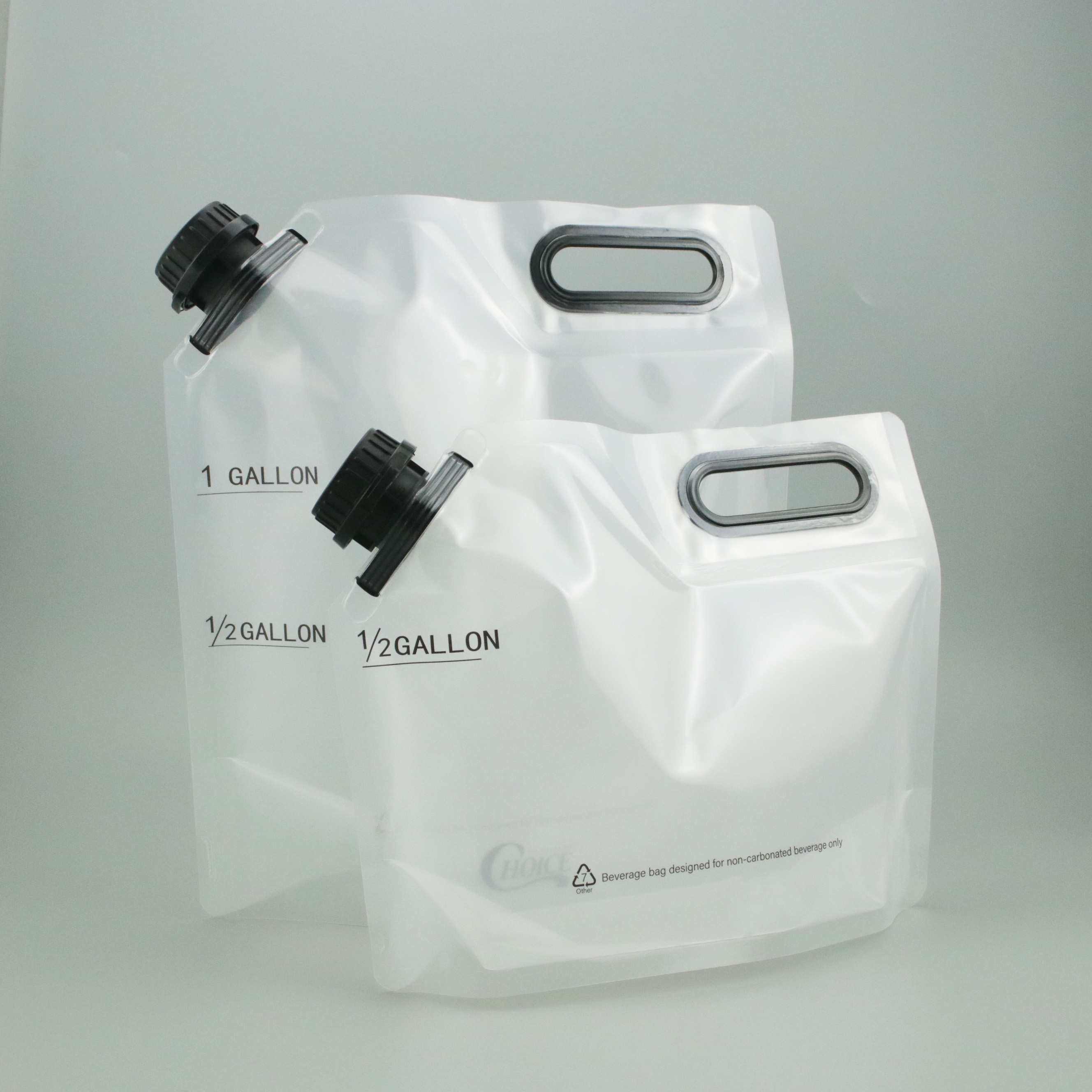 RTS 4L 5L accept customized transparent water spout pouch outdoor use gas drink gallon beverage bag