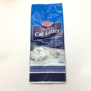 Plastic 2KG cat litter bag pet food flat bottom pocket sacks bentonite packaging plastic recycle bag