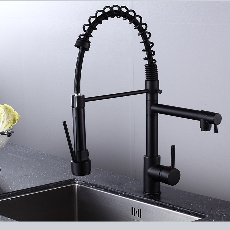 Luxury pullout sink taps pull out kitchen faucet matt black with pull down sprayer kitchen tap kitchen sink faucet